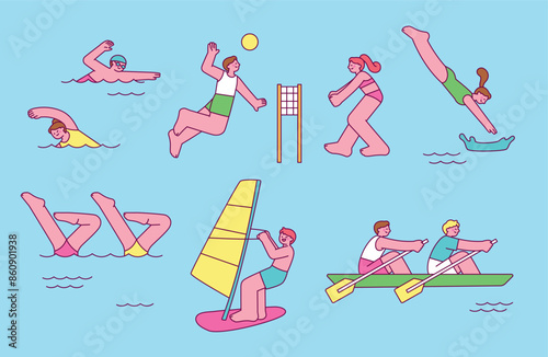 Photography People are enjoying leisure sports on the beach