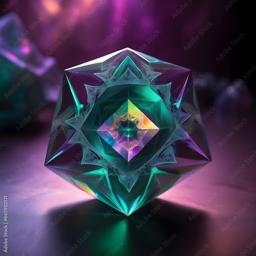 An iridescent, crystalline polyhedron artifact, small enough to fit in a hand, exudes an otherworldly essence, radiating an soft, ethereal glow that hints at eldritch secre diamond on black background An iridescent, crystalline polyhedron artifact, small enough to fit in a hand, exudes an otherworldly essence, radiating an soft, ethereal glow that hints at eldritch secre diamond on black background