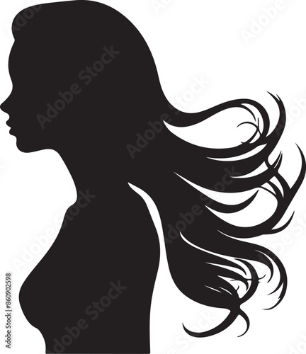 Beautiful Women Silhouette Vector Illustration White Background