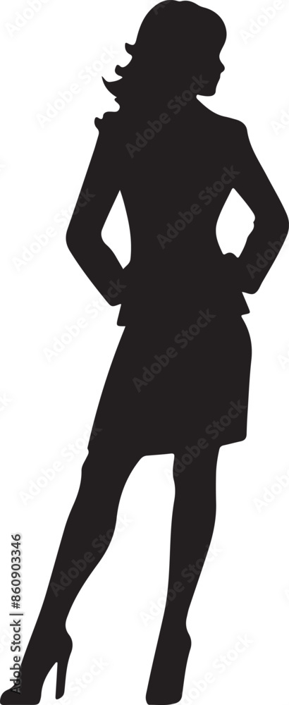 Business Lady Silhouette Vector Illustration White Background Business Lady Silhouette Vector Illustration White Background