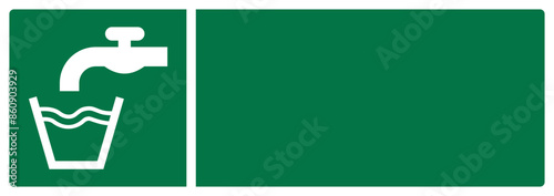 iso emergency and first aid safety signs drinking wate your custom message here landscape size 1/2 a4,a3,a2,a1
