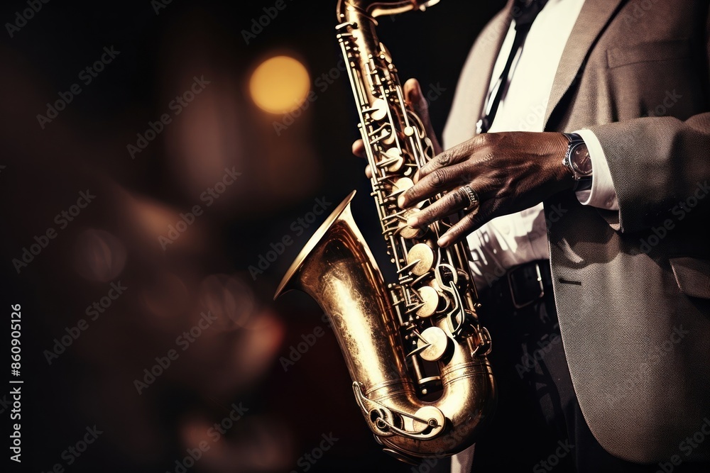 Obraz premium Jazz musician saxophone adult saxophonist.