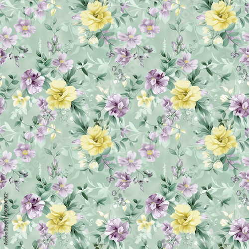 Floral variety color, form natural, seamless fabric pattern.