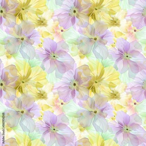 Floral variety color, form natural, seamless fabric pattern.