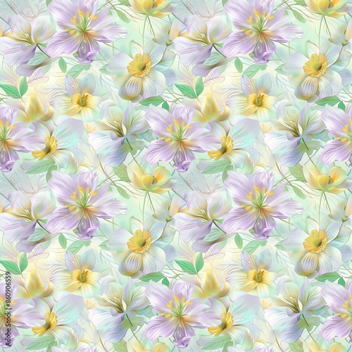 Floral variety color, form natural, seamless fabric pattern.