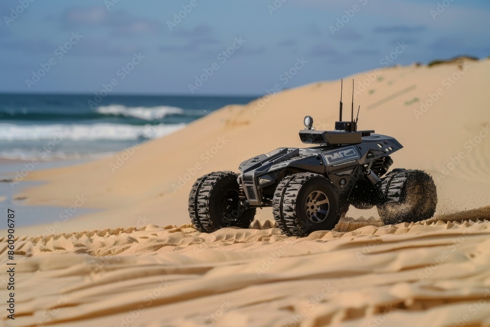 Off-Road Vehicle on Sandy Beach