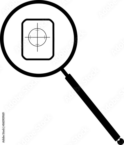 Black and white magnifying glass