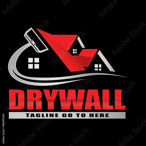 Modern drywall logo template