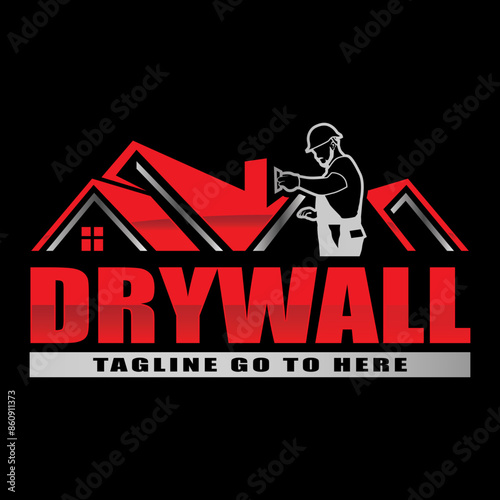 Modern drywall logo template