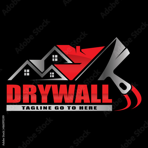 Modern drywall logo template