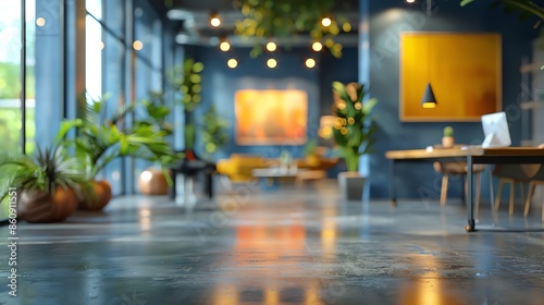 Wallpaper Mural illustration of the atmosphere in a modern desk office, work activities in the office, discipline, neatness, aesthetics, break times, computers, desktops, tables, chairs, work rooms Torontodigital.ca