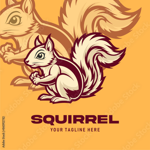 logo squirrel vector design o...