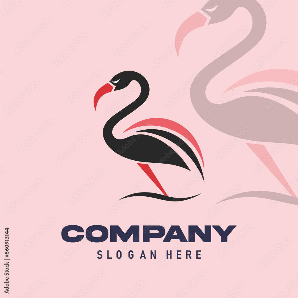 Fototapeta premium logo design vector flamingo s...