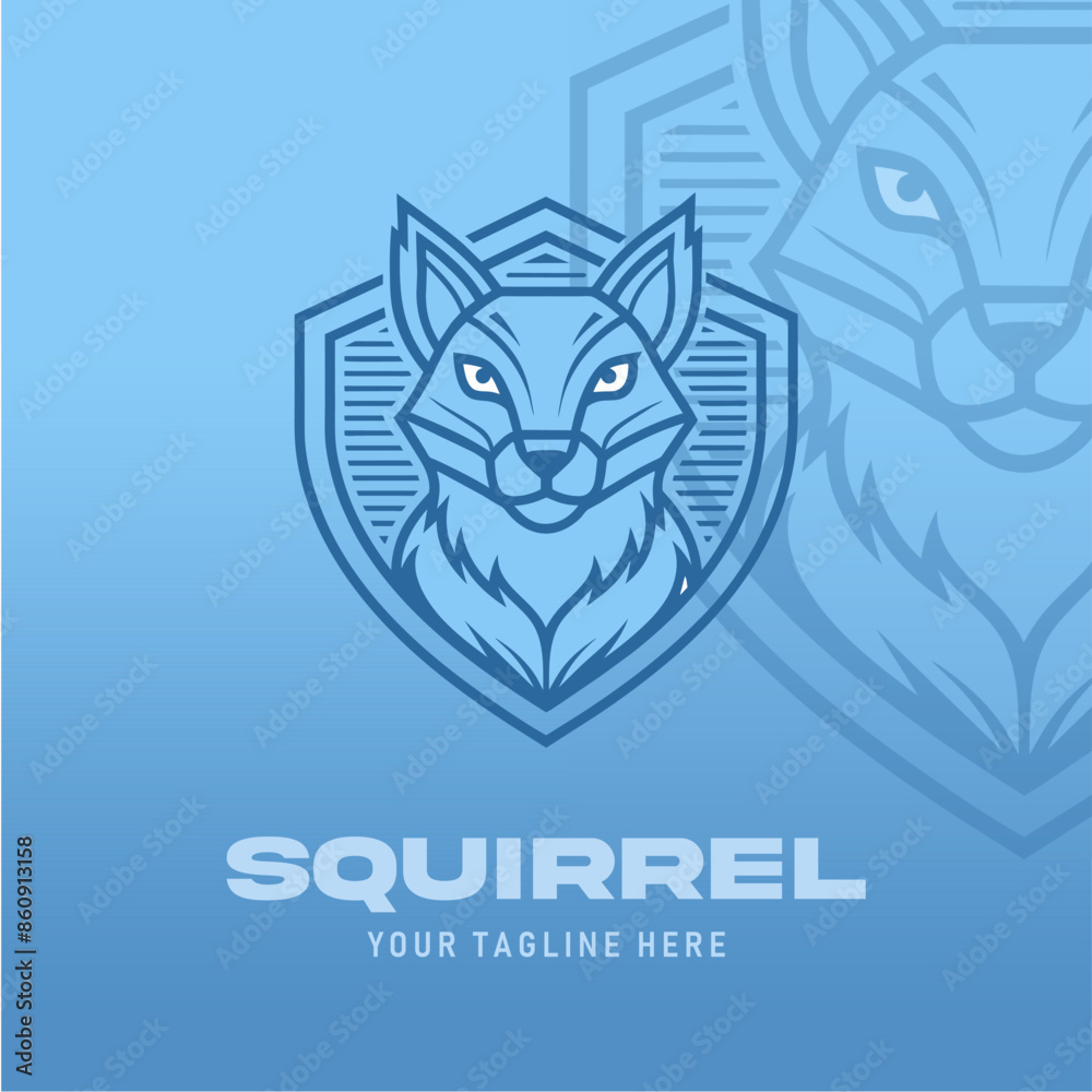 Obraz premium logo head squirrel vector des...