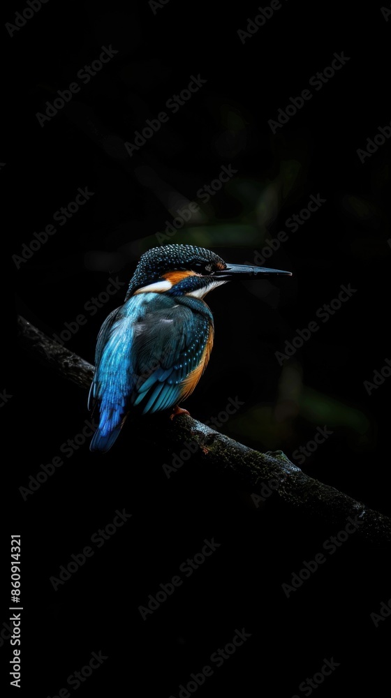 Fototapeta premium Kingfisher bird award winning photography, minimalist, commercial ads photo, advertising