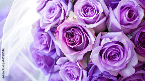 Purple rose bouquet for the bride on her special day : Generative AI
