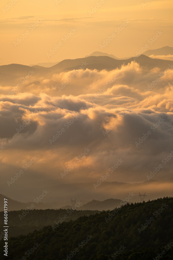 sunset over the mountains