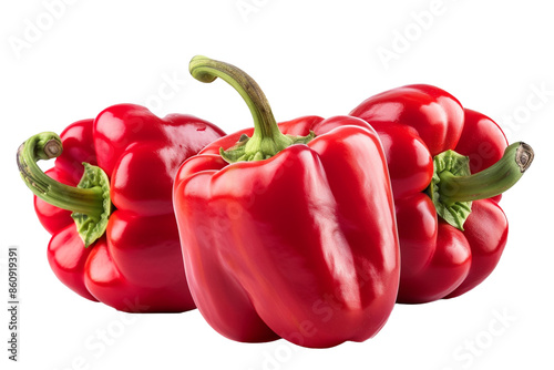 red bell peppers isolated on transparent background