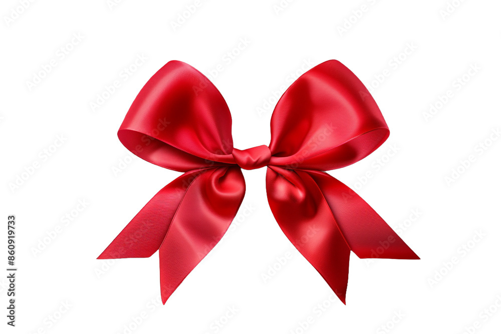 red bow isolated on transparent background
