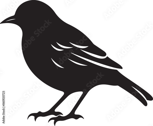 Lark Bird Silhouette Vector Illustration White Background