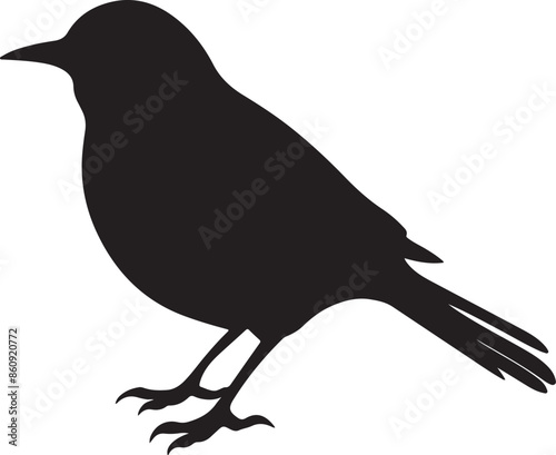 Lark Bird Silhouette Vector Illustration White Background