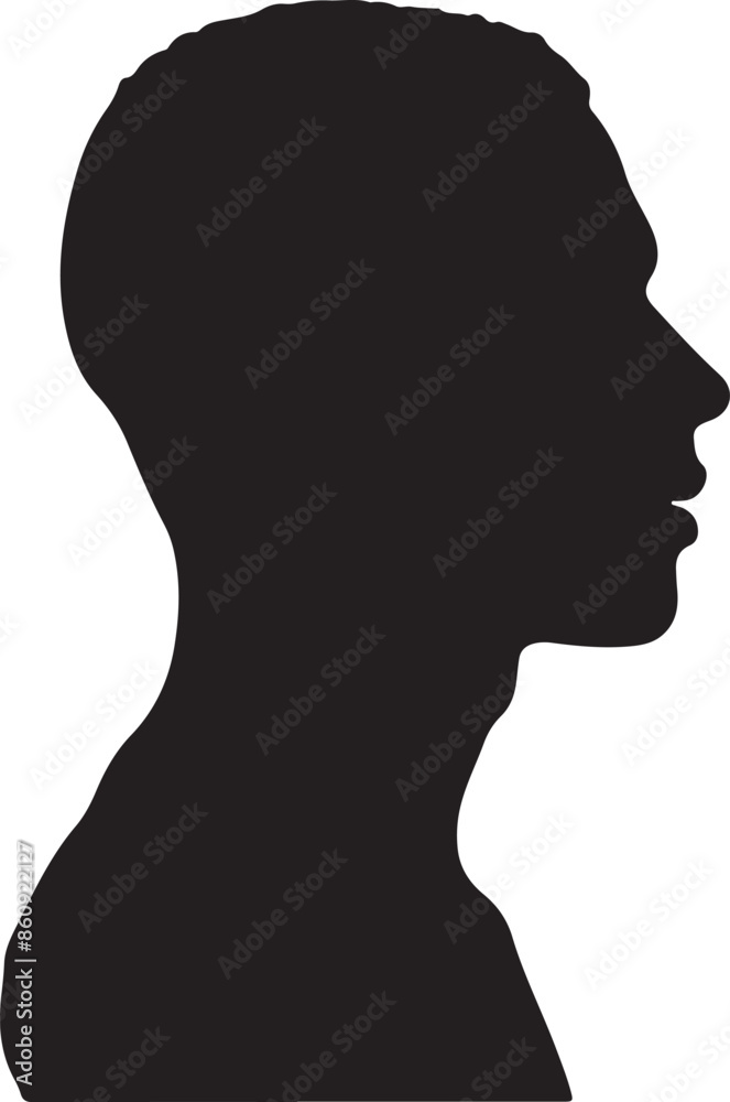 Male Head Silhouette Vector Illustration White Background Male Head Silhouette Vector Illustration White Background