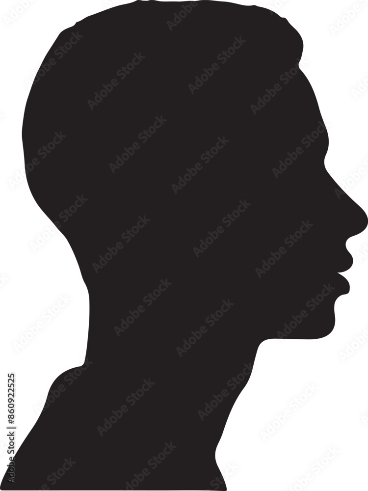 Male Head Silhouette Vector Illustration White Background Male Head Silhouette Vector Illustration White Background