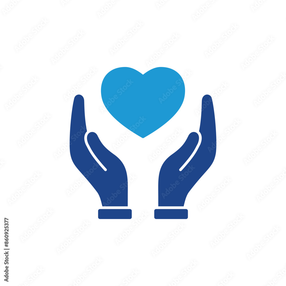 Heart in Hand icon vector for web site Computer and mobile app Heart in Hand icon vector for web site Computer and mobile app