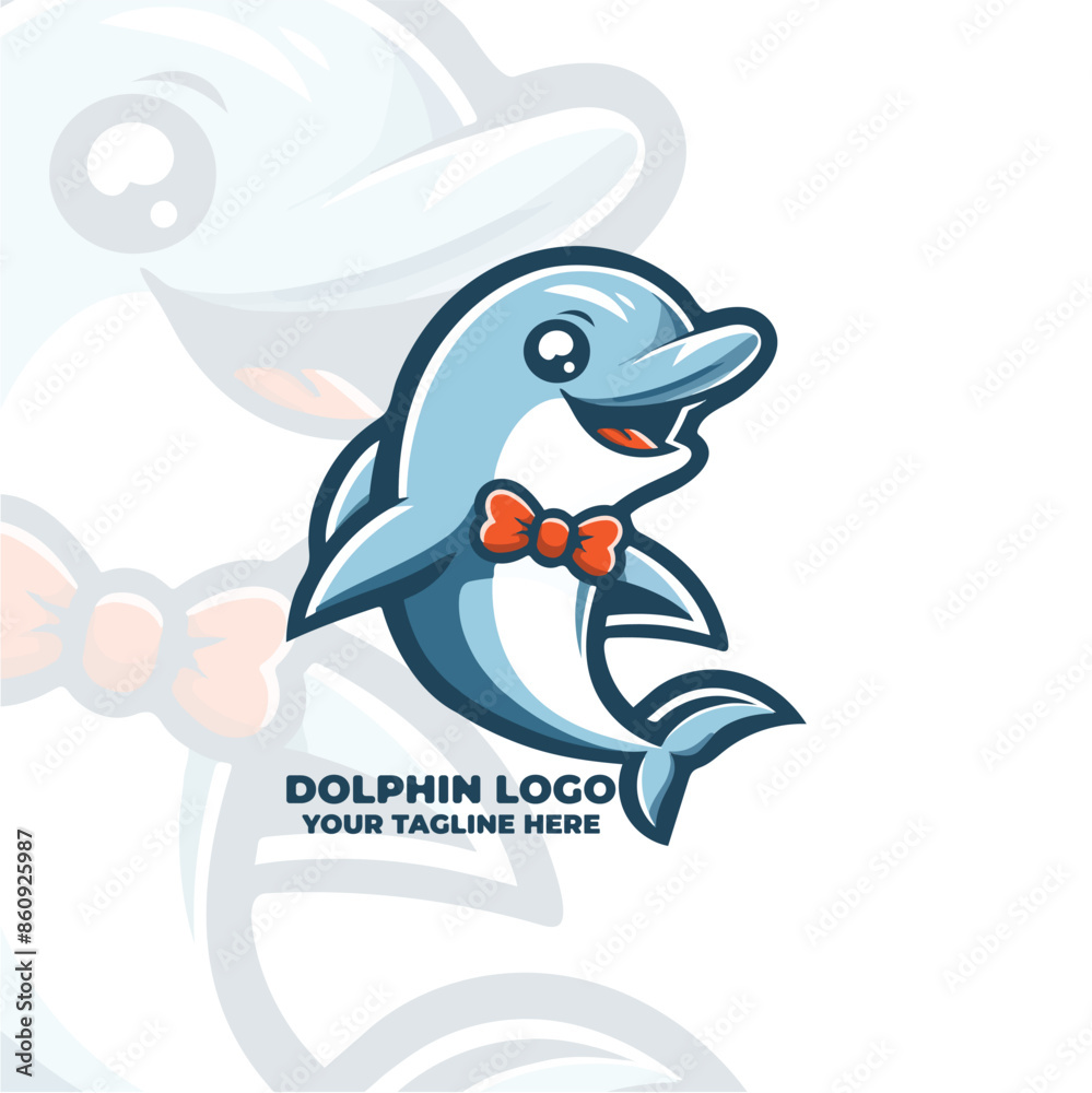 Obraz premium Cute Dolphin Logo Vector Design