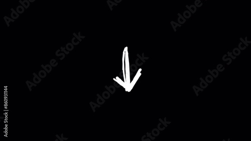 Hand drawn arrows animation background video with alpha channel, Set of animated hand drawn arrows highlighter elements, doodle arrows, circles, check marks, frames, borders and elements