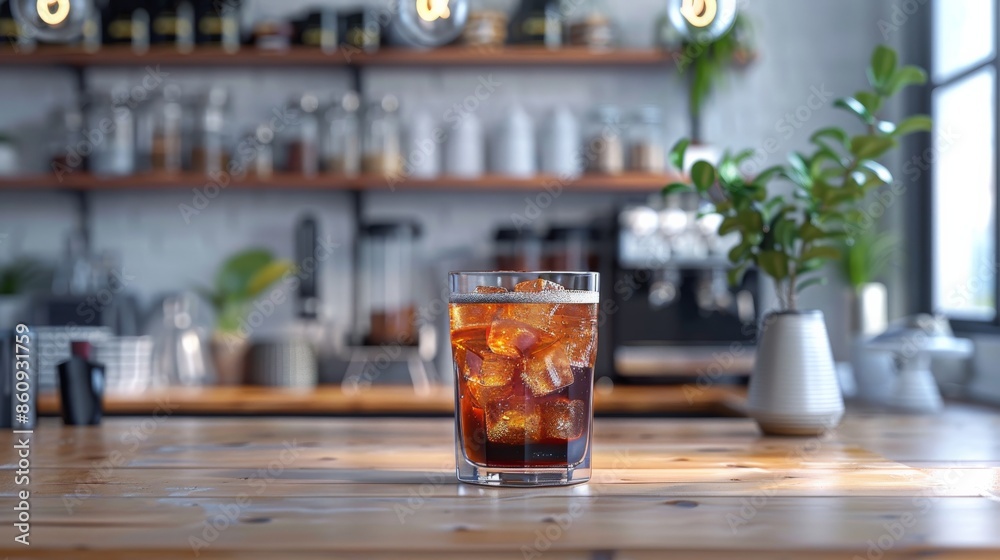 In the morning at a white-themed cafe, the background hum of life blends with the aroma of coffee and tea, creating a harmonious design where books, cups, and the interior concept