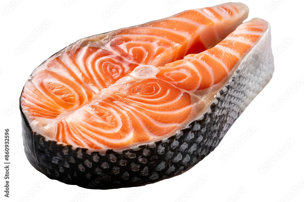 salmon steak isolated on transparent background
