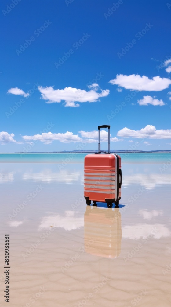 Beach luggage suitcase outdoors Beach luggage suitcase outdoors