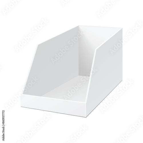 Empty cardboard POS POI blank display show box holder for sale. Vector