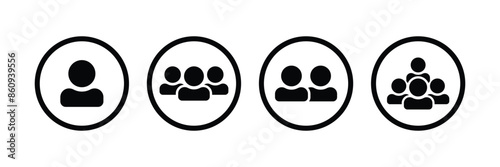 Set of user icon collection. User avatar icon with circle. Vector Illustration. 