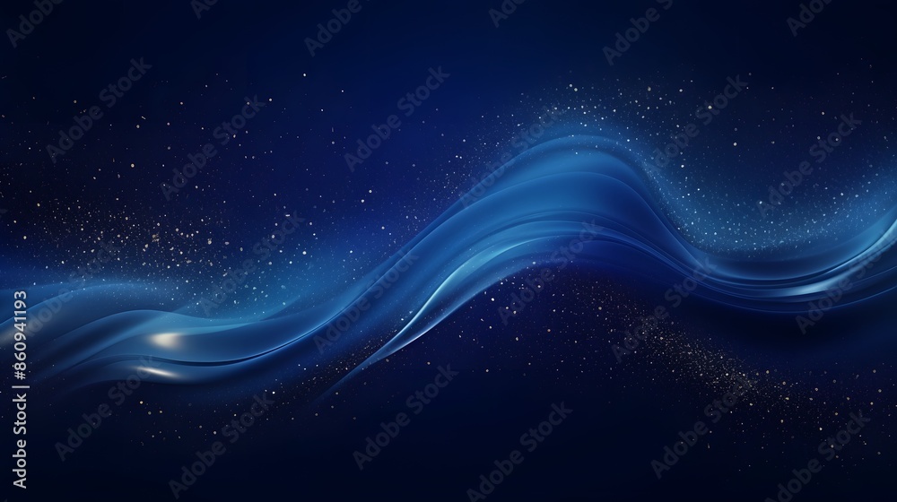 Fototapeta premium Luxury Blue waves background. Realistic luxury 3d modern concept background.