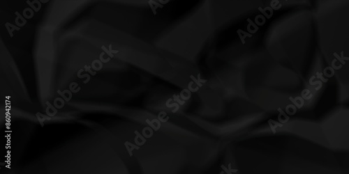  Black wrinkly backdrop paper background. panorama grunge wrinkly paper texture background, crumpled pattern texture. paper crumpled texture. black fabric crushed textured crumpled.