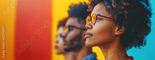 Create a bold template supporting racial equality, with striking visuals and generous text space.