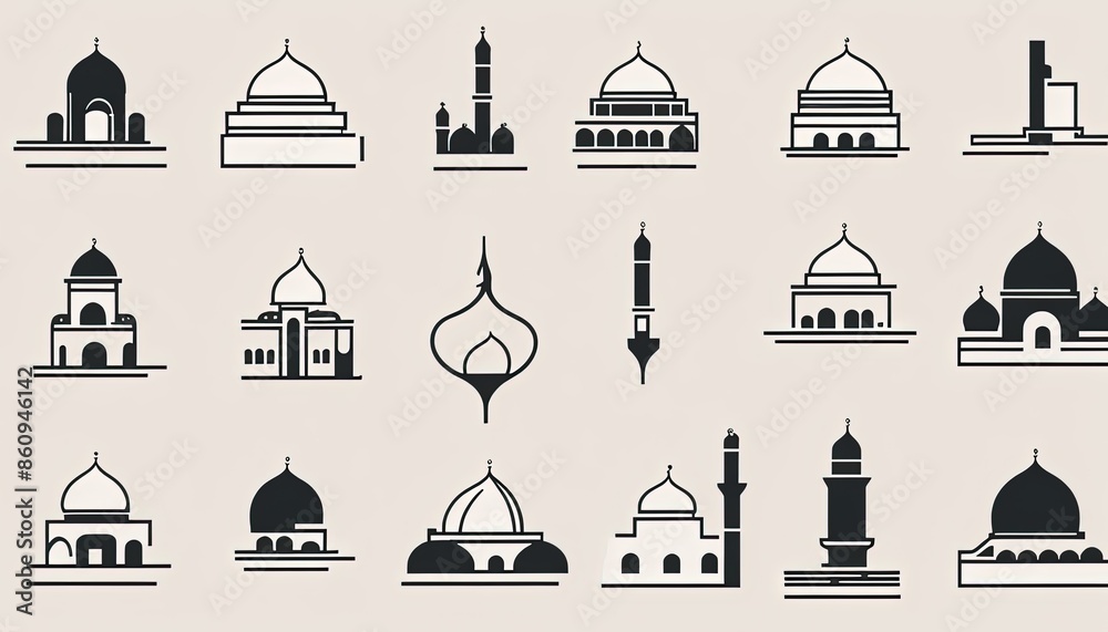 Fototapeta premium the best illustration of a set of icons of the symbols