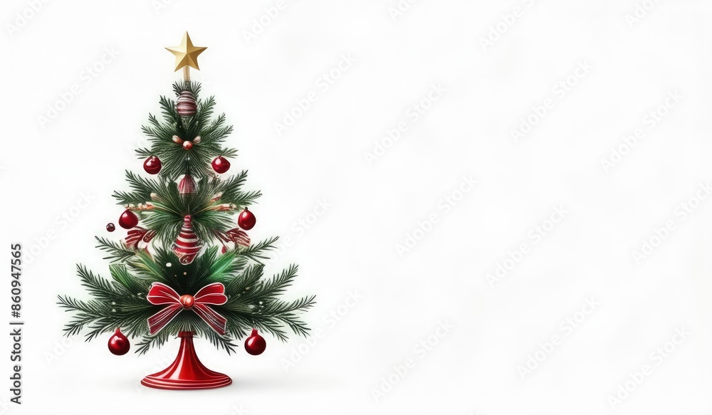 Fototapeta premium christmas tree on a white background