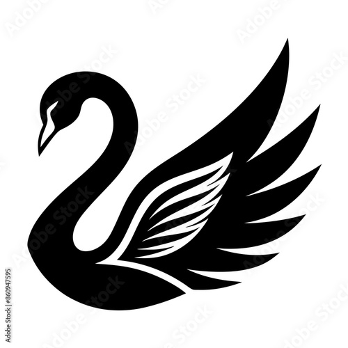 Swan logo icon vector art silhouette illustration