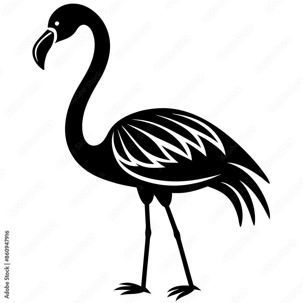 Fototapeta premium Flamingo icon silhouette vector illustration
