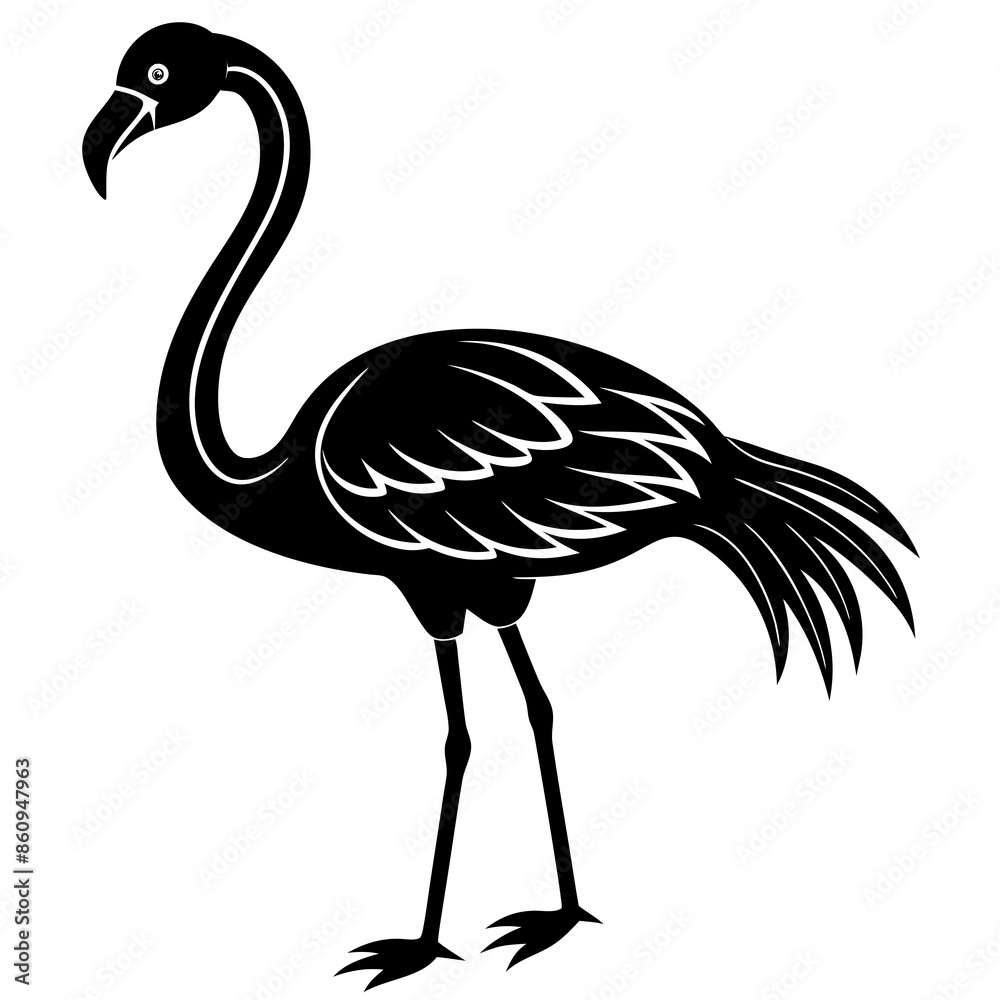 Naklejka premium Flamingo icon silhouette vector illustration
