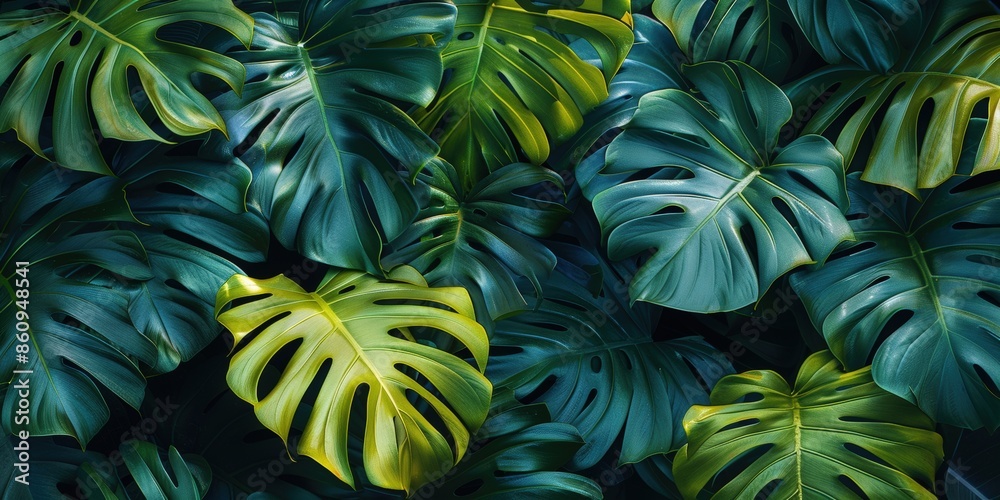 Tropical Leaf Background with Lush Greenery Tropical Leaf Background with Lush Greenery