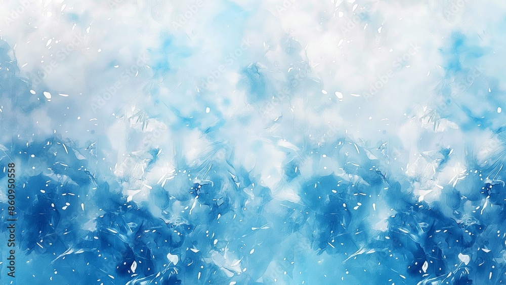 Obraz premium Blue watercolour background ice cube pattern
