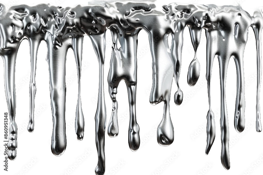 silver dripping isolated on transparent background silver dripping isolated on transparent background