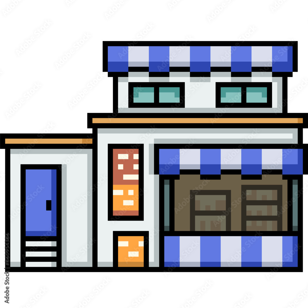 pixel art of small storefront house pixel art of small storefront house