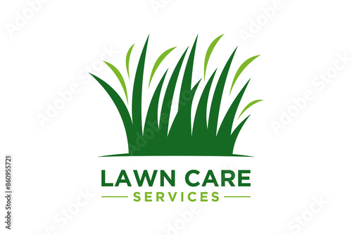 Lawn care logo design, landscape, grass concept template