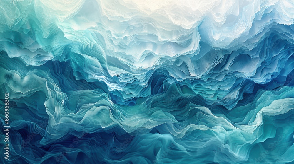 Abstract underwater scene with flowing watercolor shades of blue and green, capturing the tranquility and mystery of the ocean depths Abstract underwater scene with flowing watercolor shades of blue and green, capturing the tranquility and mystery of the ocean depths