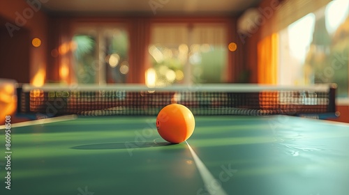Cozy Indoor Table Tennis in Warm Evening Light and Soft Focus
